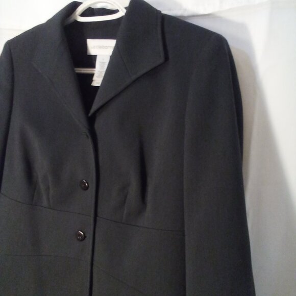 Liz Claiborne Blazer Jacket Women 6 Button Up Career Classic Dark Gray - Picture 7 of 15